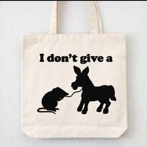 I Don’t Give a Rat’s Ass Funny Custom Canvas Tote Bag